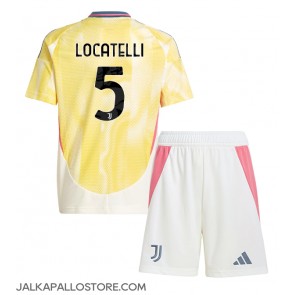 Juventus Manuel Locatelli #5 Vieraspaita Lapsille 2024-25 Lyhythihainen (+ shortsit)